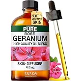 KUKKA Rose Geranium Essential Oils - 4 Fl Oz - for Hair, Skin, Diffuser, Aromatherapy & DIY Soap Making Scent