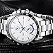 LONGBO Men's Unique Big Face Dial Analog Quartz Business Watch Military Waterproof Stainless Steel Band Wrist Watch Special Blue Hands Decorative Chrono Eyes Sport Watches for Man White