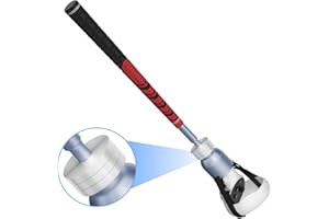 Aluminum Adjustable Weighted VR Golf Club Attachment for Meta/Oculus Quest 2, Golf Club Handle Accessory with Realistic Rubber Grip& 2 Durable Straps, 1: 1 Molded Controller Cup, by ZHGM, Red