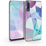 kwmobile TPU Case for Samsung Galaxy A50 Soft TPU Silicone Cover  Crystal Clear Back Case IMD Design Light Blue/Light Pink/Blue