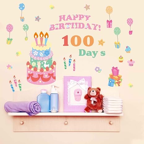 Amazon Co Jp ウォールステッカー 選べる ハーフバースデー 誕生日 飾り バースディ バースデイ 飾り付け 女の子 1歳 2歳 1 2 100日 かわいい おしゃれ 数字 子供 パーティー お祝い プレゼント ギフト ハーフバースデー ホーム キッチン