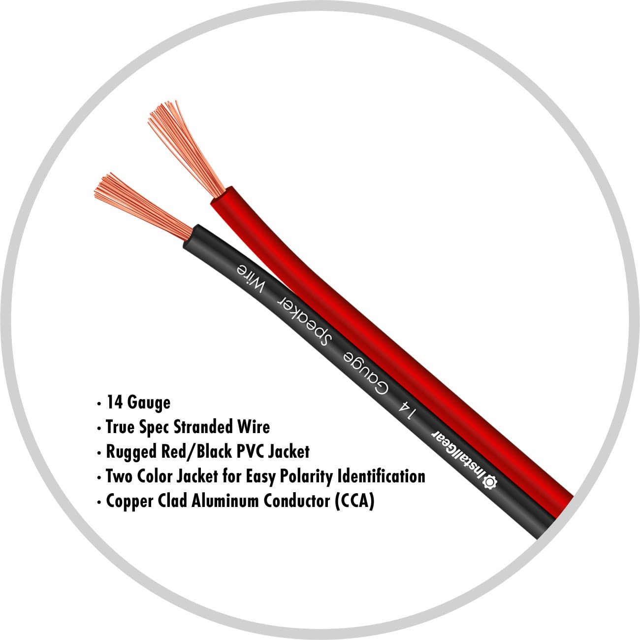 InstallGear 14 Gauge AWG 100ft Speaker Wire Cable - Red/Black: Home Audio & Theater