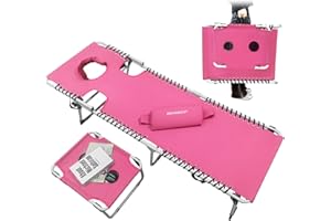 WKFAMOUT Sun Tanning Chair with Face Hole 5-Position Folding Lounge Chair Outdoor with Portable Beach Table for Poolside Sunbathing Camping Lawn Backyard