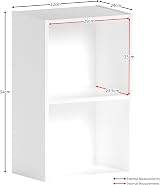 Vida Designs Oxford 2 Tier Cube Bookcase White Wood Shelving Unit view 3
