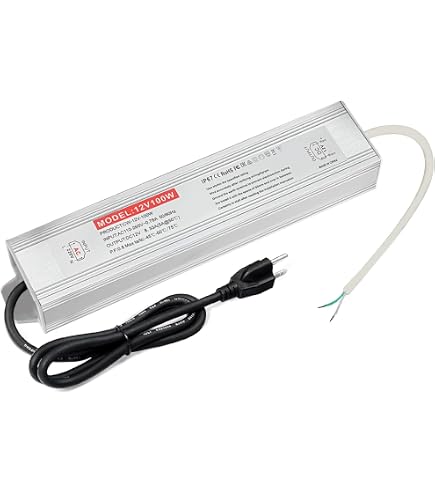 24V LED Driver – 100W IP67 Waterproof Transformer, Ultra Thin 0.78", 100-277V AC To 24V DC, 4.17A, With 3-Prong Plug, Indoor/Outdoor