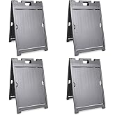 SmartSign (Pack of 4 Two-Sided BabyBoss Sidewalk Sign Frame with Slide-In Feature/A-Frame Sandwich Board for 24 x 18 inch Signs, Plastic, Black, Made in USA