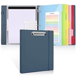 SKYDUE 3 Ring Binder with Clipboard,1 Inch