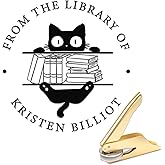 CASAFIT Book Embosser Personalized, Custom Stamp - Library Stamp Personalized Gift Set for Book Lovers | Women | Teachers | Wedding | Friends