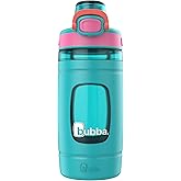 Bubba Kids Flo Water Bottle with Silicone Sleeve and Wide Mouth, 16 oz, Scuba