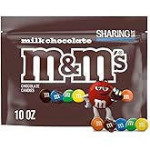 M&amp;M'S Milk Chocolate Candy Sharing Size Bag, 10 oz | M&amp;M'S milk chocolate candy for snacking; sharing size candy bag for home, pantry, office, movie snacks, desserts