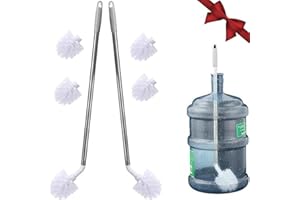JAKIRRAMY 5 Gallon Bottle Brush - 5 Gallon Water Jug Brush Cleaner | 28" Long 3 & 5 Gallon Bottle Brush Cleaner, Stainless Steel Handle, Replaceable Brush Head (2 Pack)