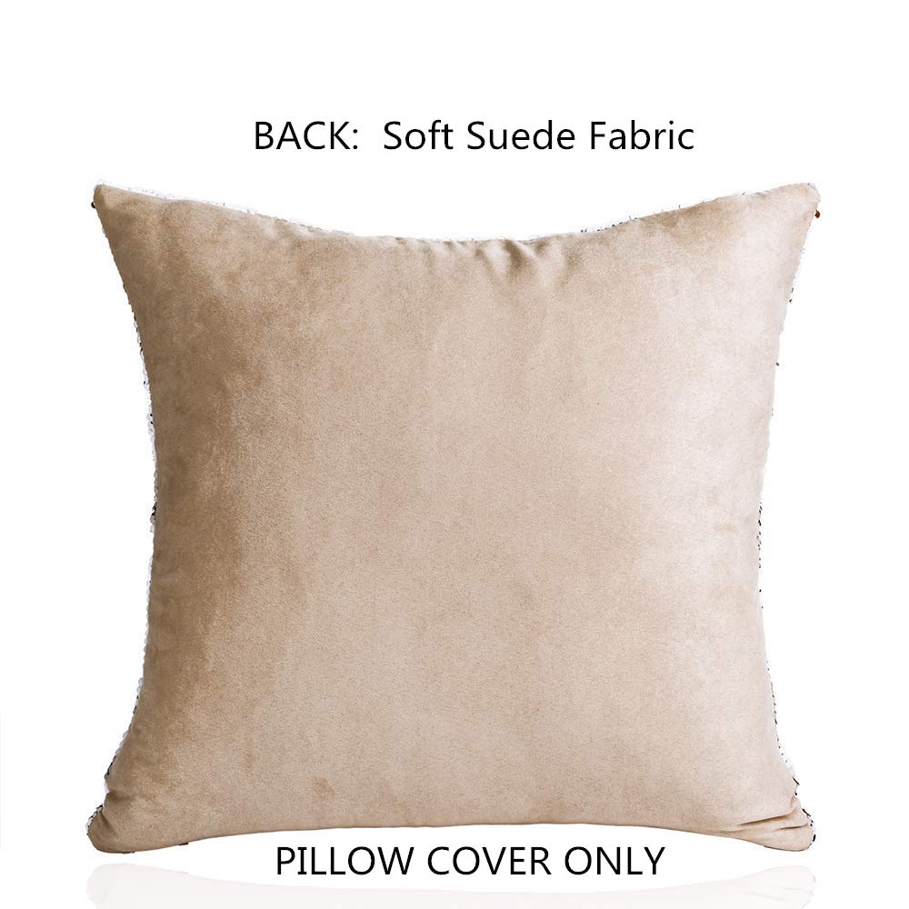 GONOMI Unicorn Magic Reversible Sequin Flip Mermaid Pillow Cover Throw Cushion Case Decorative Pillowcase (Purple, 16\