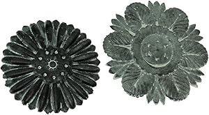 PD Home & Garden Set of 2 Distressed Embossed Tin Flower Decorative Wall Plaques