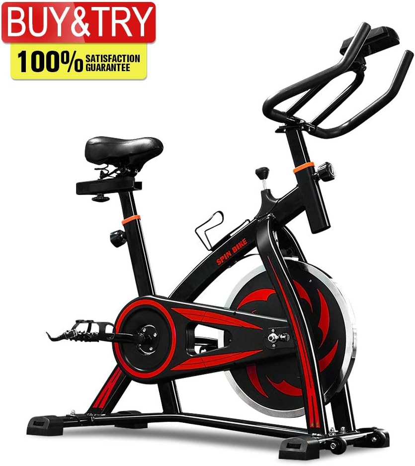 MIERES Indoor Cycling Exercise Bike Used for Studio,Gym,Home, Whit Adjustable Handlebars & Seat On Board Computer Reads Speed, Distance, Time, Calories + Pulse,Cycles Machines