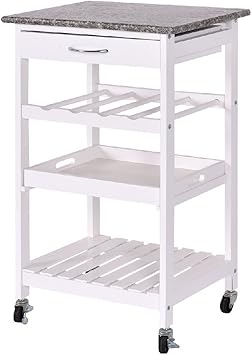Amazon Com Kitchen Trolley Cart Shelf Wine Rack Storage Tray
