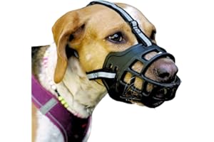 Tardini Dog Muzzle– Soft Rubber Basket Muzzle for Large Sized Dogs- Dog Muzzle for Small Medium Sized Dogs- Prevents Biting, Scavenging- Allows Panting, Drinking- Bozales para Perros- Dog Mouth Guard