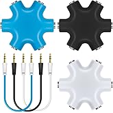 3.5mm Headphone Splitter, AFUNTA 3.5mm 1 to 5 Stereo Audio Headphone Headset Earphones Splitter Adapter Converter Connector M