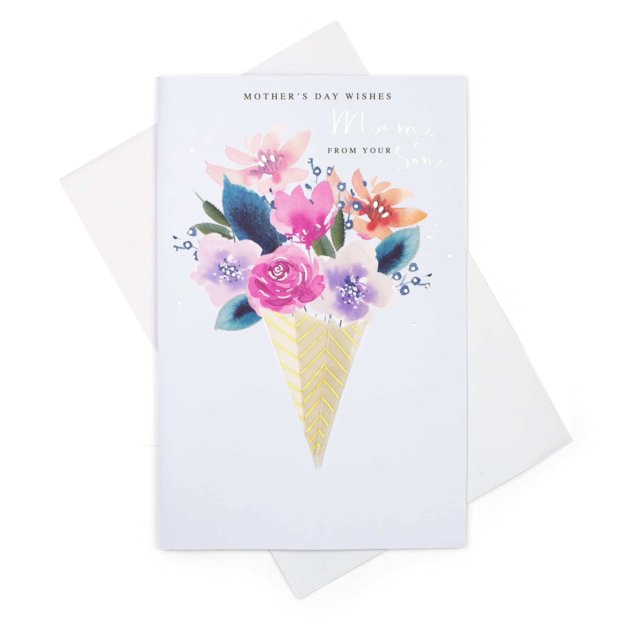 Mother's Day Card, Happy Mother's Day from Son, Traditional Mother's Day Card from Son, Floral Card for Mother's Day
