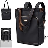 GOLF SUPAGS Convertible Laptop Backpack for Women Casual Daypack Notebook Tote Bag for Work College Travel Leisure (Black)