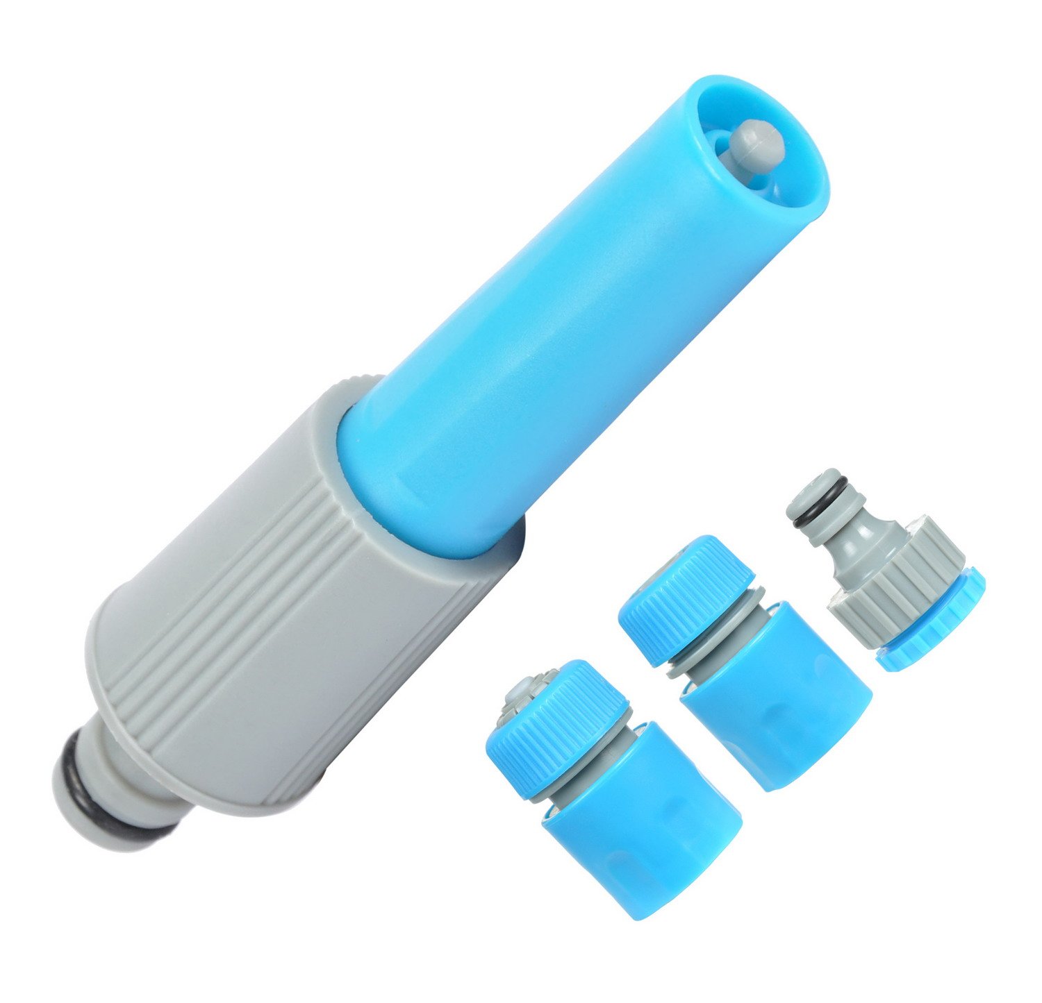 Garden Hose Nozzle Sprayer with Multi Adjustable Pattern for Cleaning Showering Dog Watering Plants Tree Lawn Patio Blue