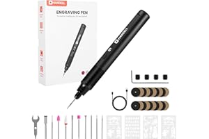 HARDELL Engraving Pen 6 Speed, USB-C Rechargeable Engraving Tool, Electric Engraving Pen Kit with 41 Accessories for Metal, Wood, Glass and Plastic, Cordless Engraving Pen Set for DIYer & Beginner
