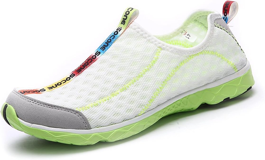 ALEADER Men�s Mesh Slip On Water Shoes White UK 8 Amazon