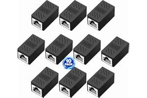 10-Pack 10Gbps RJ45 Ethernet Coupler Bulk, RJ45 Coupler, in Line Coupler for Cat7/Cat6/Cat5e/Cat5 Ethernet Cable Extender Ada