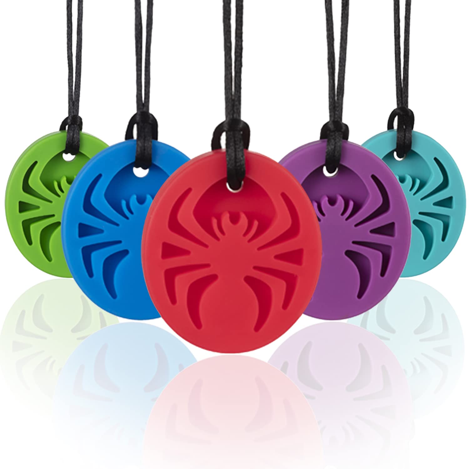 Photo 1 of *Missing Parts* SOSKYGELO Spider Sensory Chew Necklaces, 2Pack Chewy Necklace Sensory Toys for Autistic Children, Designed for Chewing, Autism, Autism Sensory Teether Toy