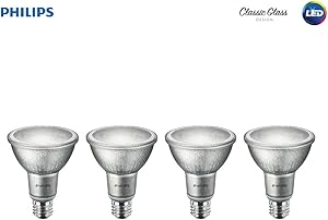 Philips LED Indoor/Outdoor Classic Glass Dimmable PAR30L 40-Degree Spot Light Bulb: 850-Lumen, 3000-Kelvin, 10-Watt (75-Watt Equivalent), E26 Base, Bright White, 4-Pack