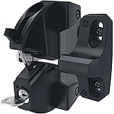 D&amp;D Technologies LL3AL LokkLatch Gate Latch, Key Lockable and Operates On Only One Side of The Gate, for Square Frame Post Metal, Wood, Vinyl Fence Gates, Black