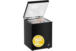 BODACIOUS 3.5 cuft Chest Freezer - Compact, Energy-Efficient Mini Deep Freezer with Removable Baskets for Apartments, RVs & Garages - Quiet Operation