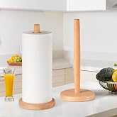 Jumbo Wooden Paper Towel Holder - Large Size Solid Beechwood Paper Towel Holder with Anti-Skid Base for Kitchen, Living Room,Bathroom