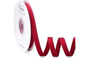 Ribbli Vintage Red Velvet Ribbon Double Faced 3/8 Inch 10-Yard Spool Red Ribbon Use for Christmas Tree Ornaments Gift Wrapping Wreath Decoration Wedding Boutonnieres