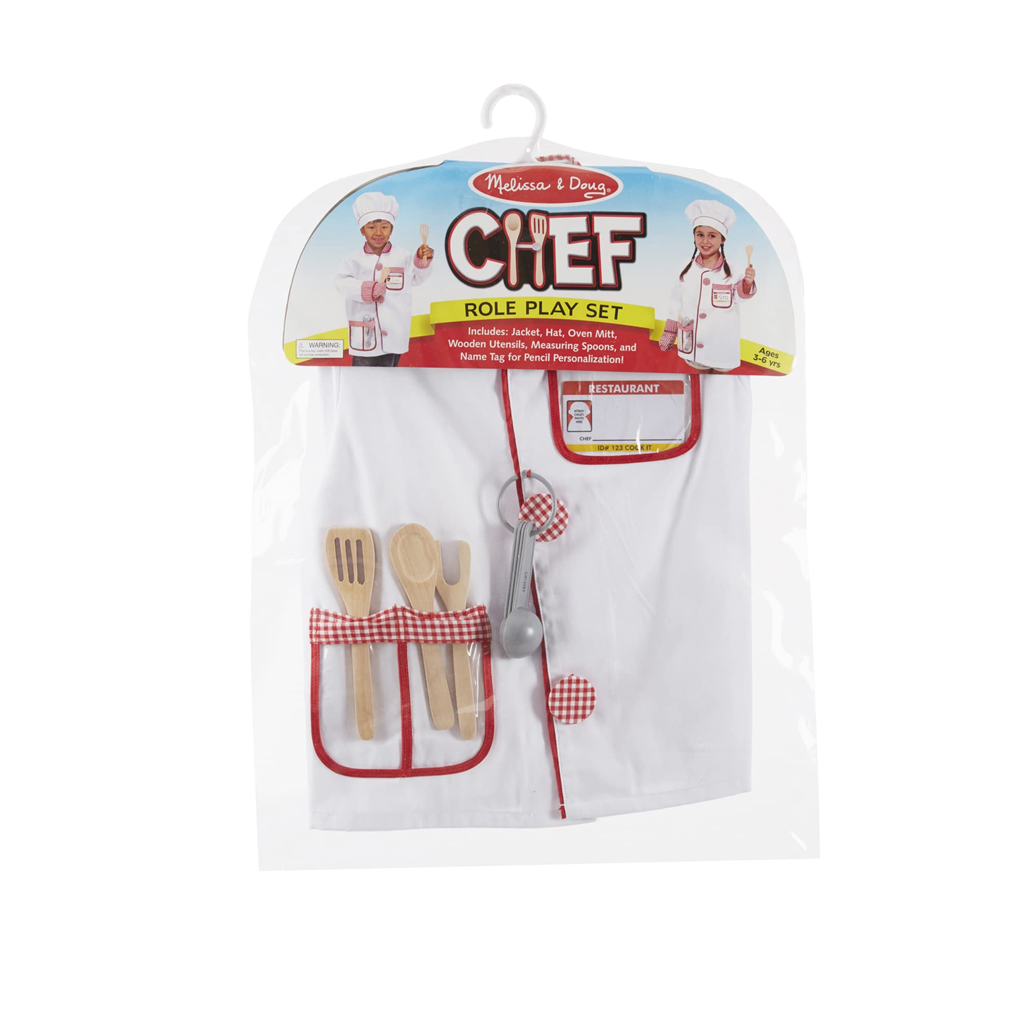 Melissa & Doug Chef Role Play Costume Dress -Up Set With Realistic Accessories