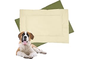 Downtown Pet Supply Dog Crate Pad, X-Large, 42 x 27, Olive and Light Beige, Waterproof, Ripstop Nylon Fabric, Chew Proof, Machine Washable