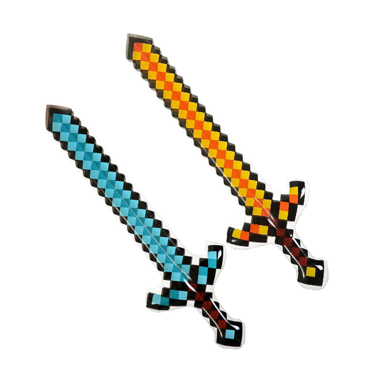 DVOFU 2Pieces Inflatable Sword Blue Yellow Inflatable Long Sword Kids Role-Play Battle Accessory Halloween Carnival Cosplay Supplies for Children's Day