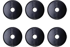 Oedema Wall Split Flange ABS Escutcheon Ring Black Shower Flange Cover Plate for 0.39"/10mm Diameter Pipe Plumbing Supplies, Pack of 6