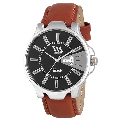 Black Brown Leather Multicolor Analog Watches for Mens Stylish WMAL-088-Wreboys