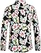 SSLR Men's Floral Cotton Casual Long Sleeve Button Down Shirt (Medium, Red Hibiscus)