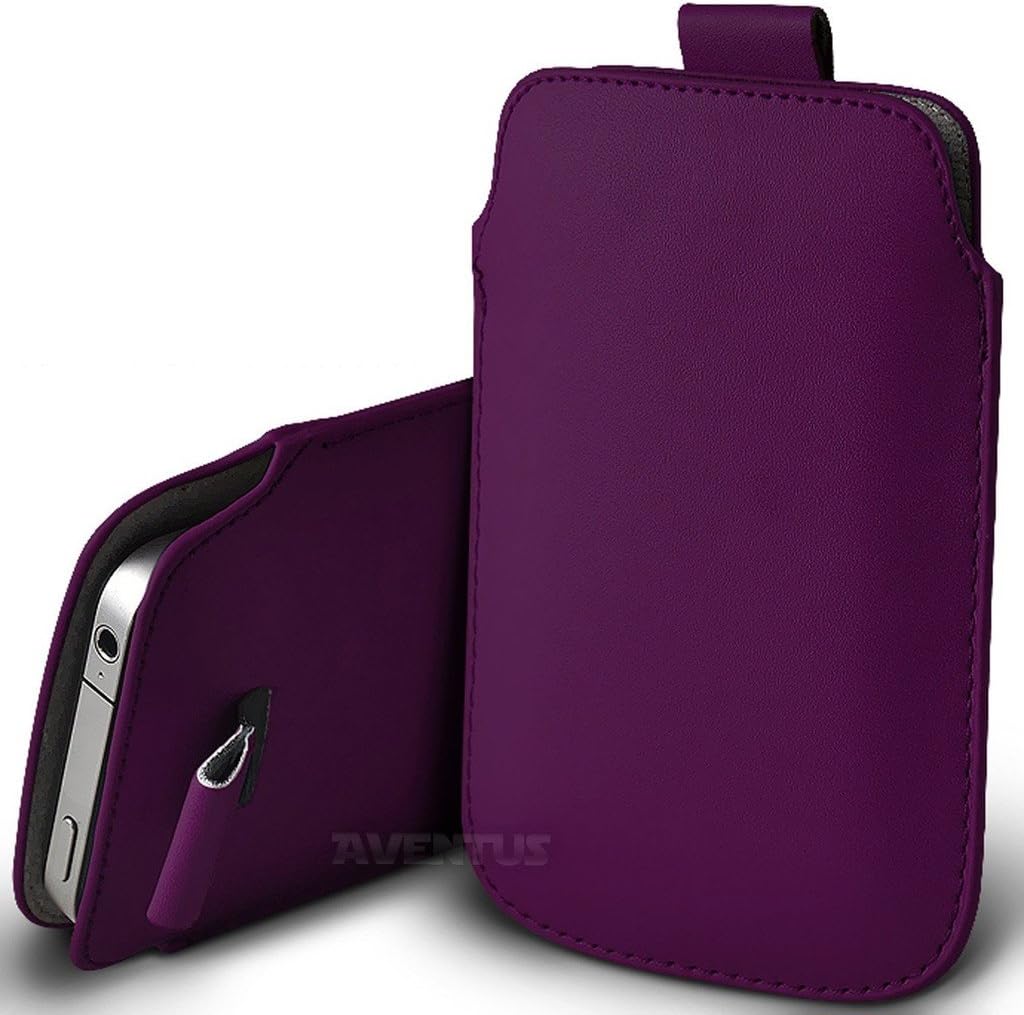 Aventus (Dark Purple) Gionee S9 Case Pouch Sleeve Faux Leather Case Cover with Pull Tab Cord Slip In
