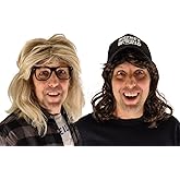HandinHandCreations Wayne Costume Set - Garth Wig and Glasses with Hat