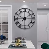 HAITANG Vintage Large Wall Clock 47cm Silent Non Ticking Battery Operated
