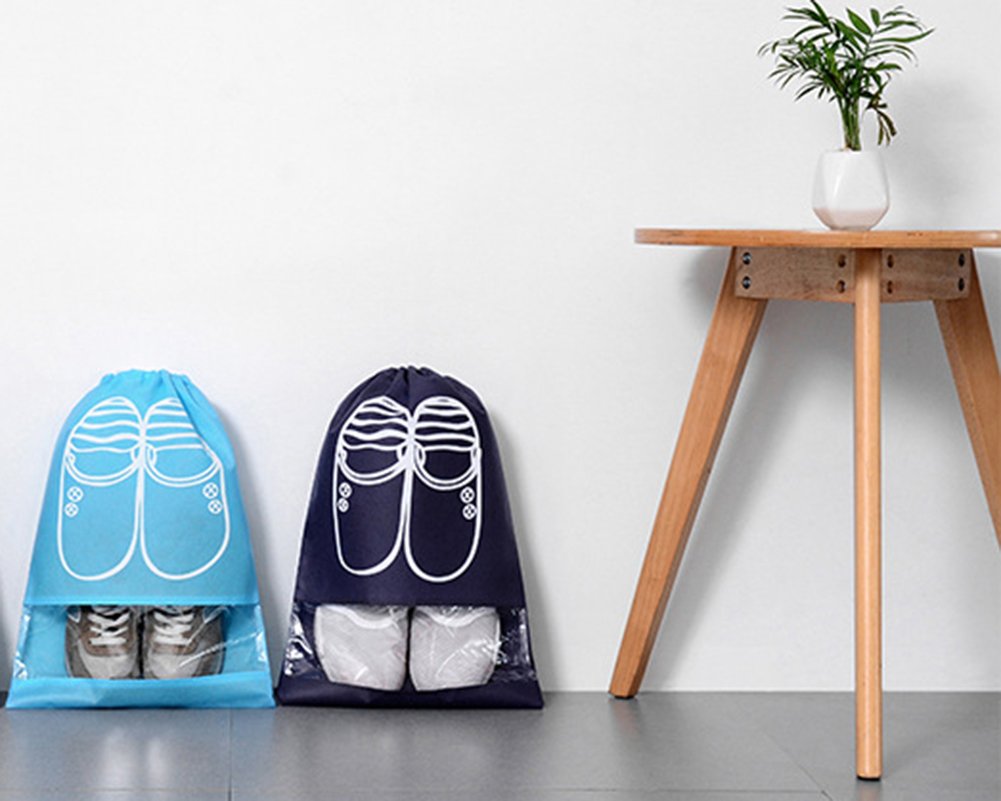 10pcs Travel Shoe Bags, Vinmax Dust-proof Organizer Bags(X-Large,Navy Blue)