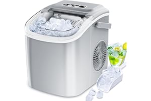 Ice Machines Small Ice Maker Machine with Carry Handle, 26.5Lbs/24H Machine a Glace Self Cleaning Countertop Ice Machine for 