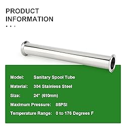 TAISHER 1PCS 304 Stainless Steel 1.5" Tri Clamp