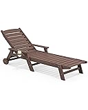 SERWALL Patio Chaise Lounge Chair, 78'' Long HDPE 5