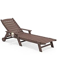 SERWALL Patio Chaise Lounge Chair, 78'' Long HDPE 5