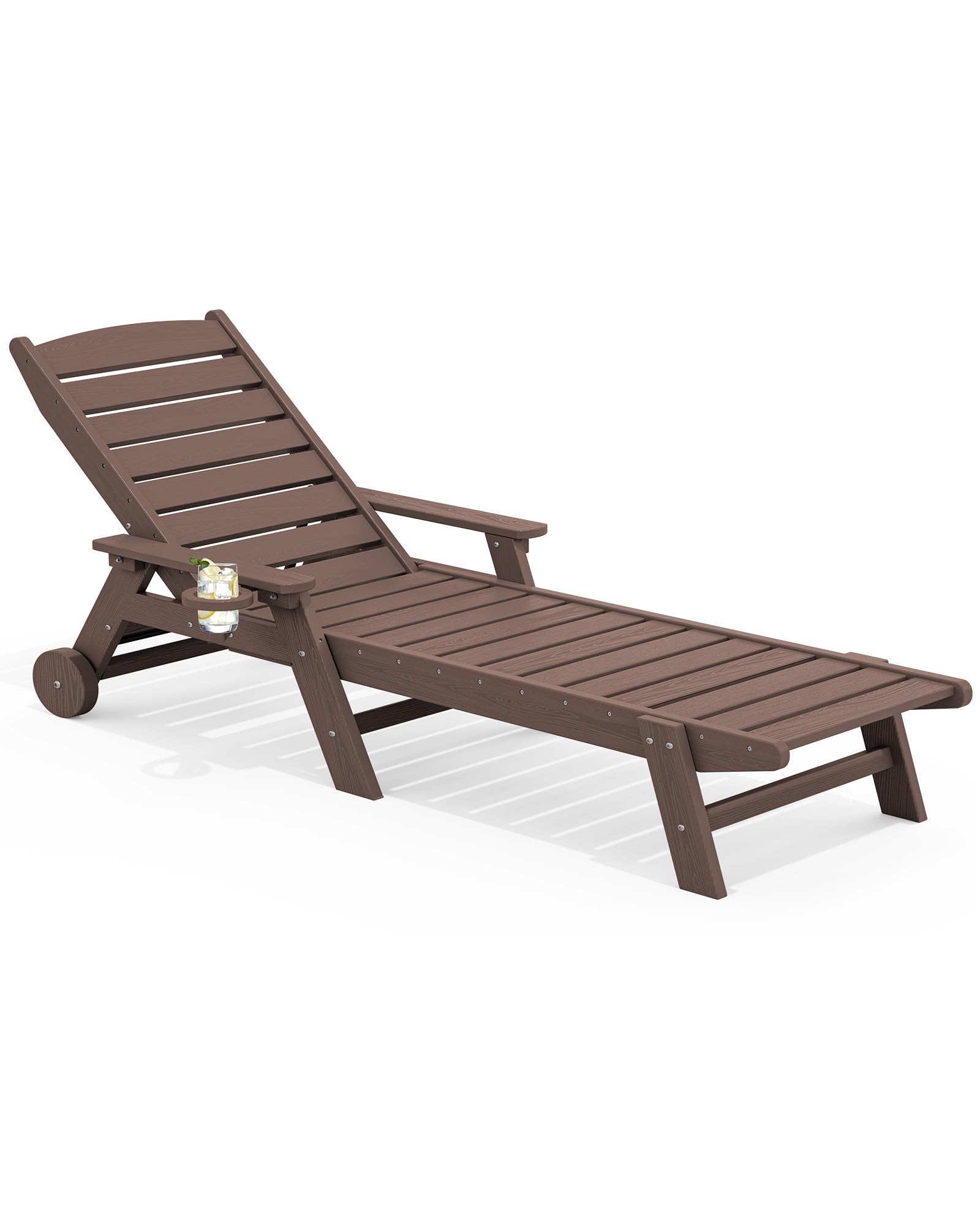 SERWALL Patio Chaise Lounge Chair, 78'' Long HDPE 5
