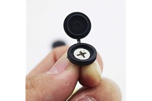 GENERIC Persberg 120 PCS Screw Caps, Plastic Hinged Screw Cover Caps Black, Folding Screw Cover Cap, Snap Washer Covers Flip Tops 1/2inch Screw Cap Folding Black 0