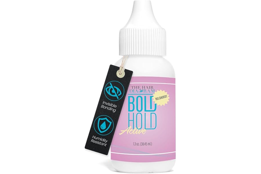 The Hair Diagram – Bold Hold Active Reloaded – Strong Hold Glue for Wigs and Hair Systems – Invisible Bonding – Formulated for Oily Skin – Non Toxic – Humidity Resistant & Water- Resistant -1.3oz